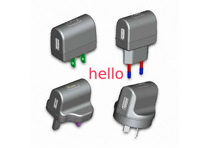 EU / nós / UK / AU metal plug-in 5v 1A Universal USB adaptador de alimentação (OCP / proteção OVP)
