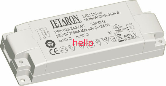 Chambre à coucher d'éclairage courant Constant conduit Power Supply pilote AED20-350ILS 1000mA 20W