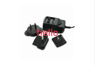 Adaptador universal preto da alimentação CA, tomadas EN60950/EN60065 permutáveis