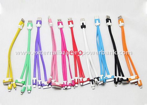 Universal Noodles Berbentuk 3 in 1 USB Pengisian Kabel Untuk Smart Phone 10 Warna