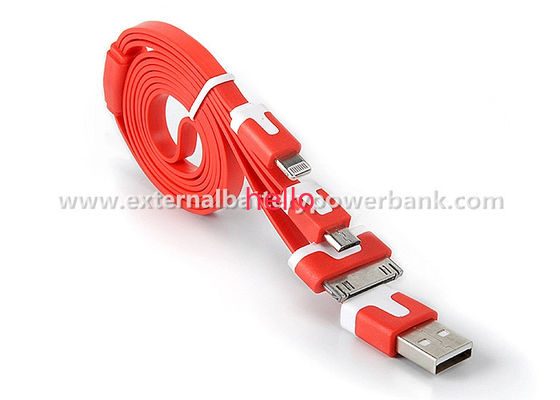 3 iPhone 4G/4S 5G/5S/Samsung를 위한 1개의 편평한 국수 USB 데이타 전송 케이블에 대하여