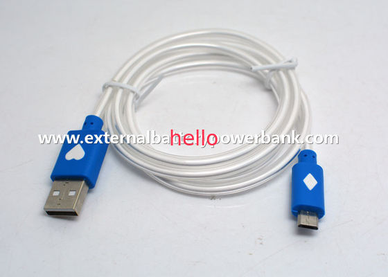 1M Micro USB Data Transfer เคเบิลที่มีแสงสีฟ้าสำหรับโทรศัพท์มือถือซัมซุง Android