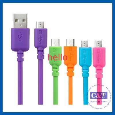 Gekleurde de Kabel hallo-Snelheid 2 in-1 van de de Micro- Gegevensoverdracht van Smartphone USB