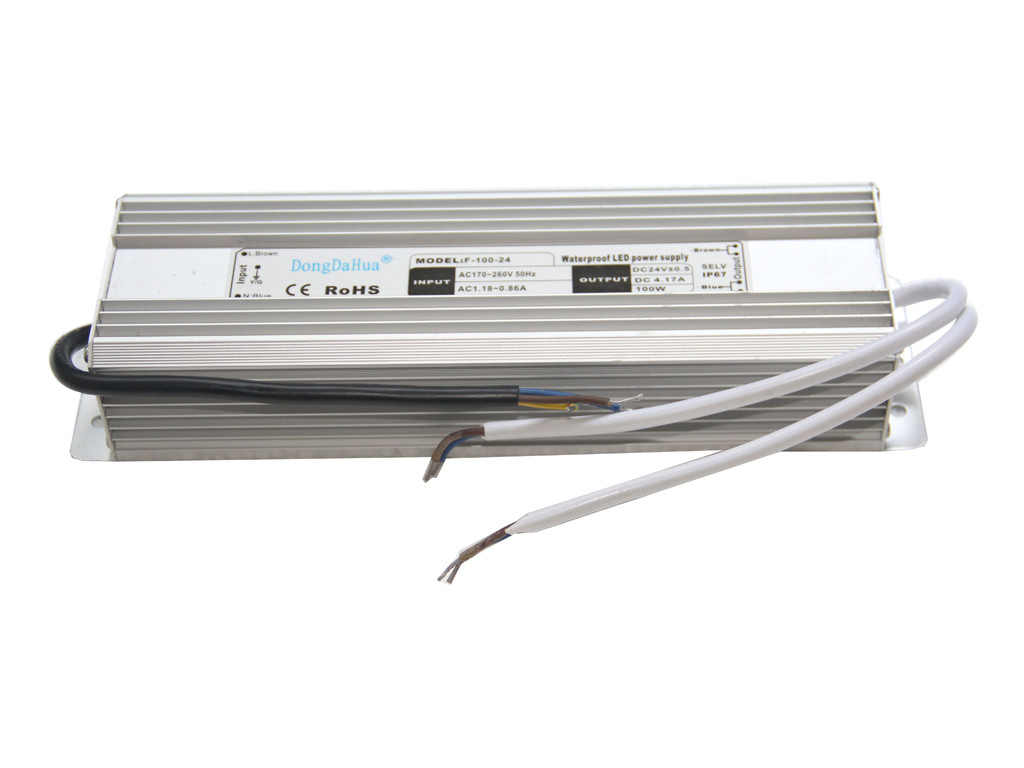 100 χαμηλό συνεχές ρεύμα κυματισμών οδηγών των αδιάβροχων οδηγήσεων W 4.5A 50Hz 24V, ελαφρύς οδηγός των οδηγήσεων εναλλασσόμενου ρεύματος 200V