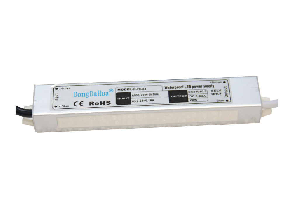 24V C.C 1A 20W imperméabilisent C.A. 120V d'alimentations d'énergie de commutation de conducteur de LED avec le refroidissement naturel