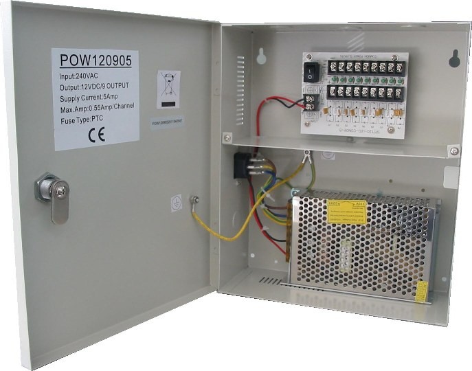 転換されるのための 12VDC 5A 100-240VAC 50-60Hz cctv のカメラの電源