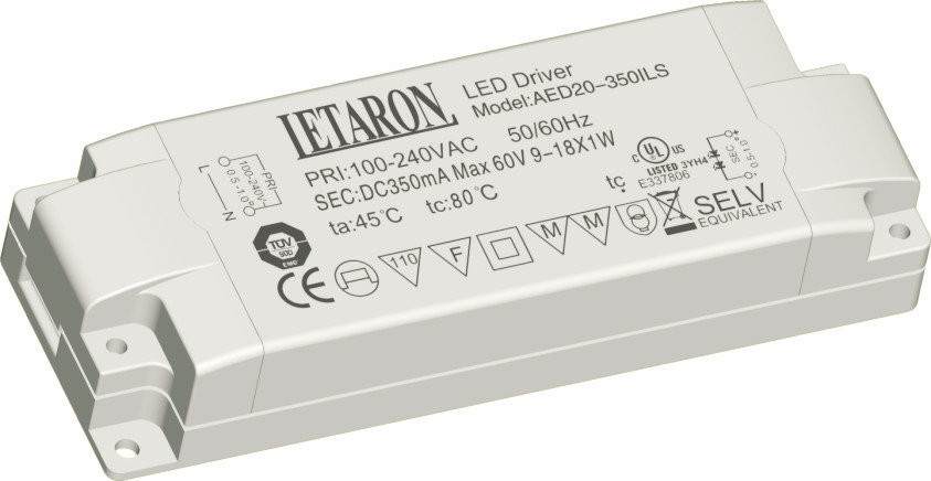 Chambre à coucher d'éclairage courant Constant conduit Power Supply pilote AED20-350ILS 1000mA 20W