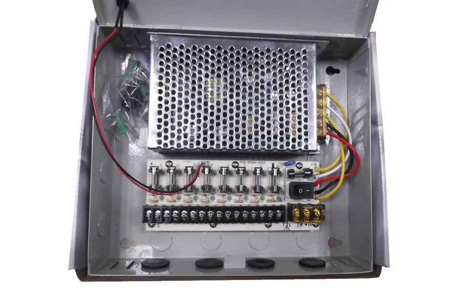 12V 5Amps CCTV Power Supply Box 9 Channel, Kamera Zasilanie