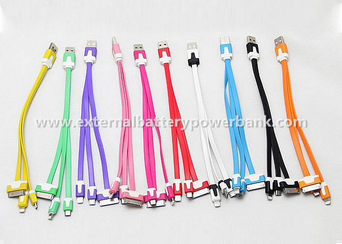 Universal Noodles Berbentuk 3 in 1 USB Pengisian Kabel Untuk Smart Phone 10 Warna